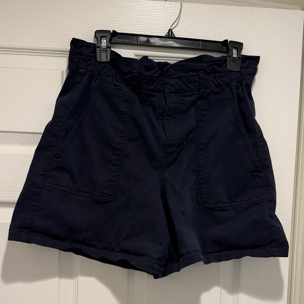 LOFT High Waist Navy Shorts